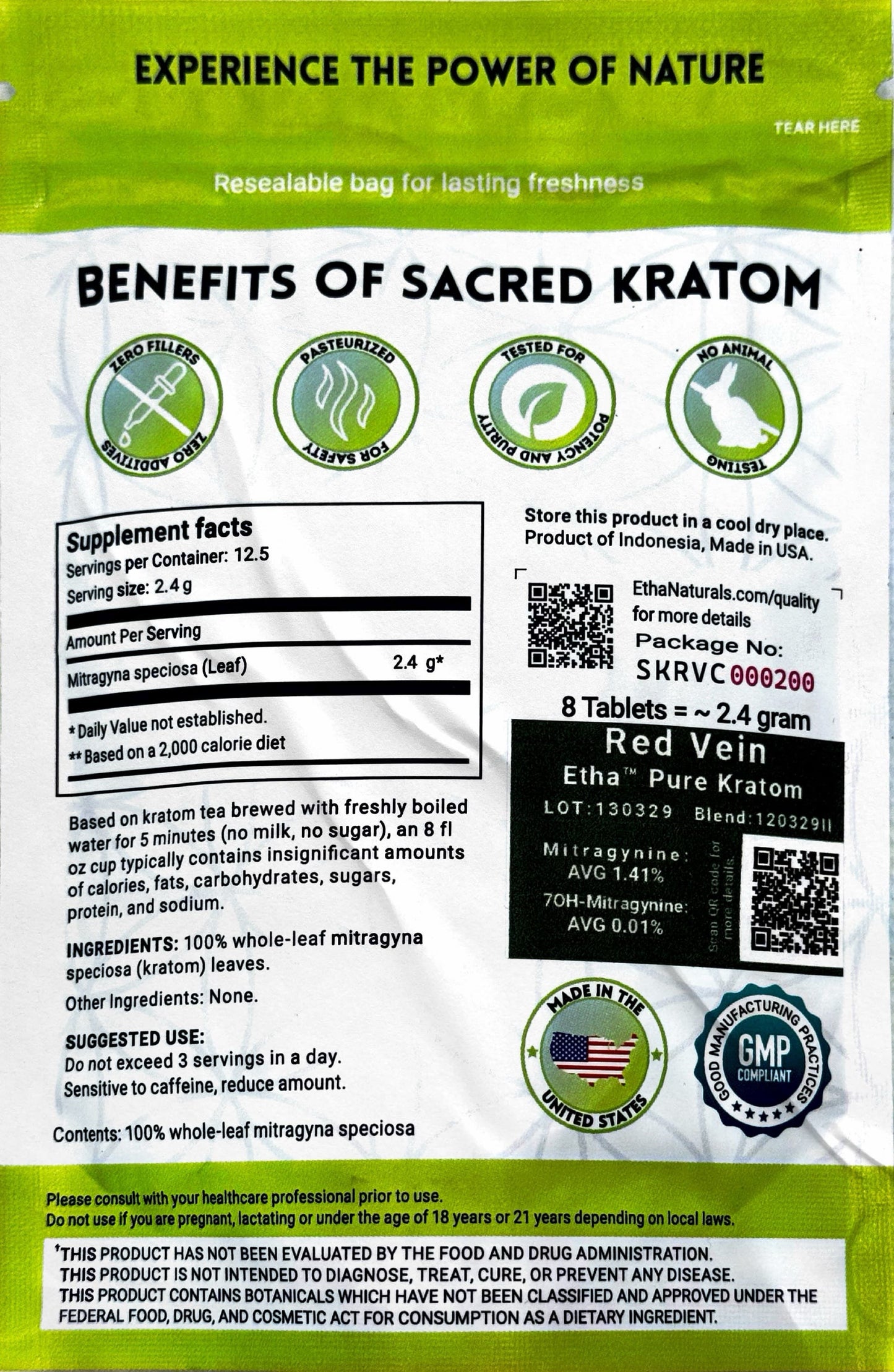 Red Vein USA Kratom 300mg Tablets